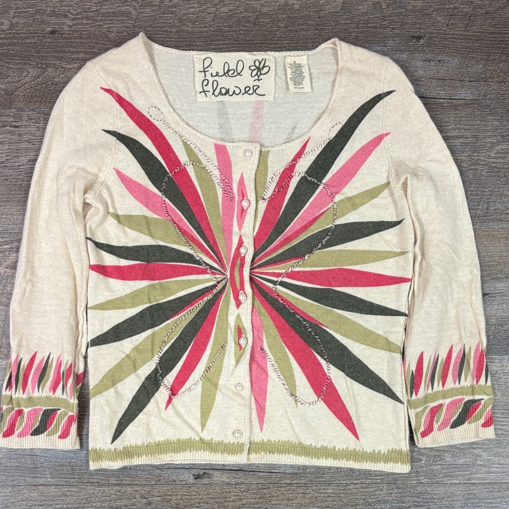 Anthropologie Field Flower Cardigan Size Small